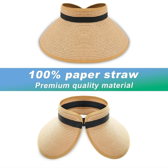 Sun Visor Hats for Women,  Hat Wide Brim, Adjustable UV UPF50+ Protection - Picture 7 of 7